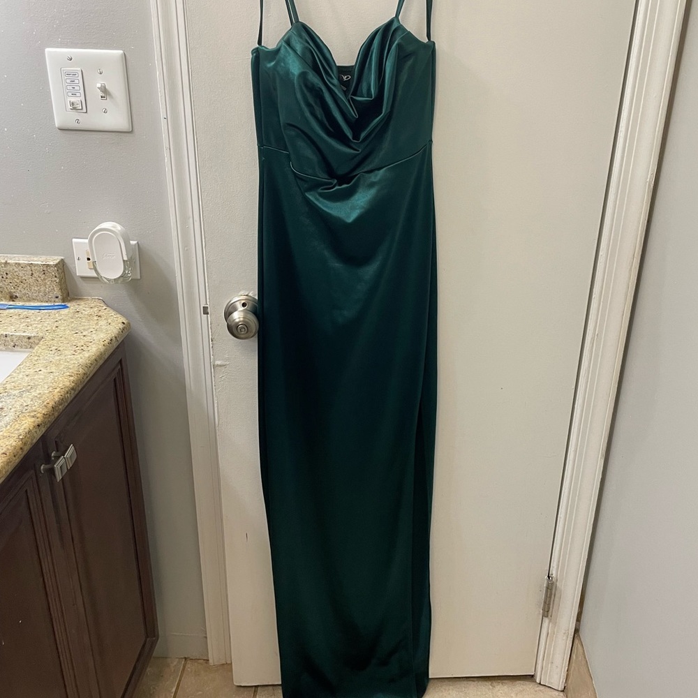 Emerald Green Slit Dress